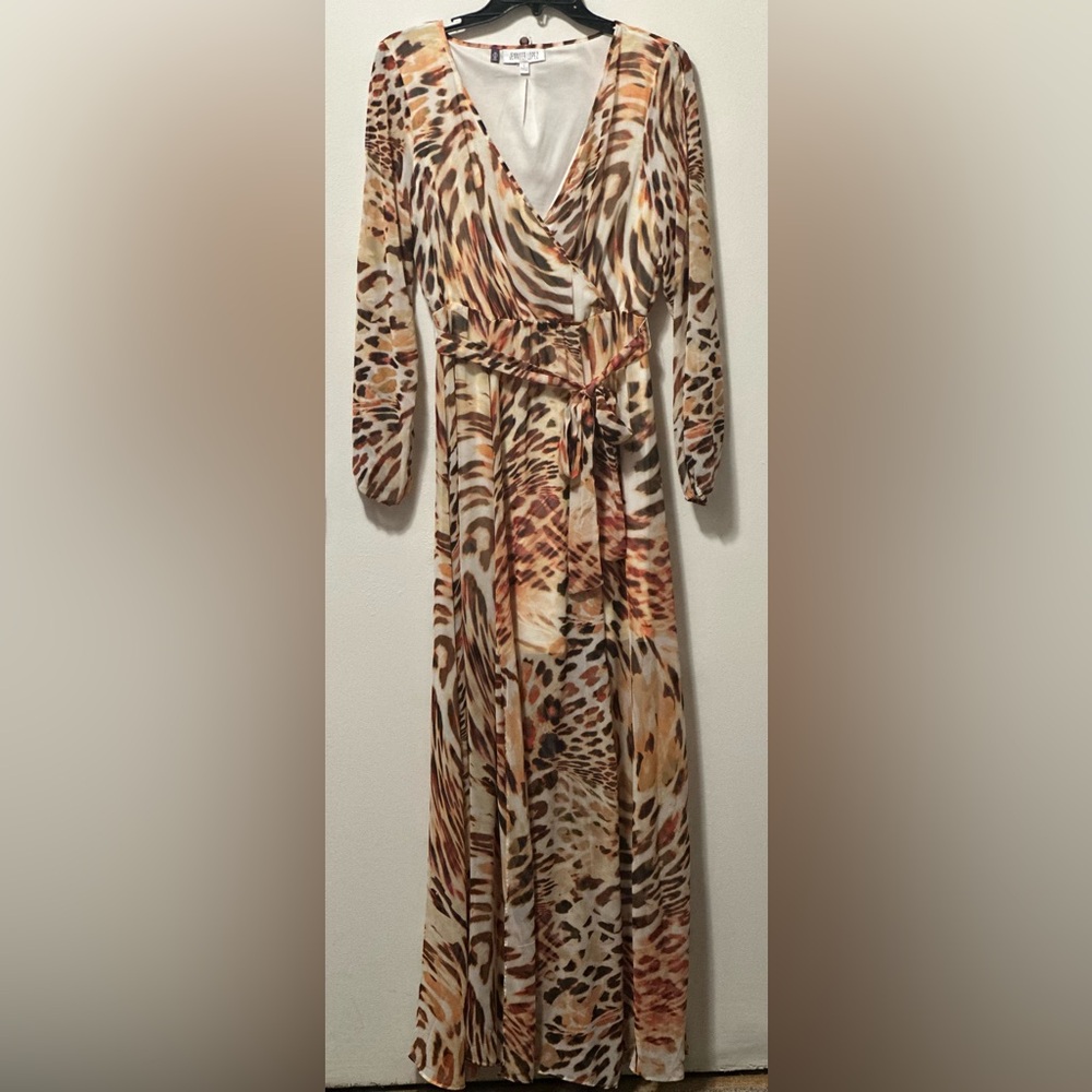Cheetah Print Long Sleeve Dress